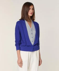 Gilet Athéna 100% Laine 2 en 1 bleu outremer