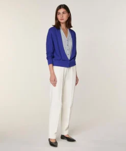 Gilet Athéna 100% Laine 2 en 1 bleu outremer