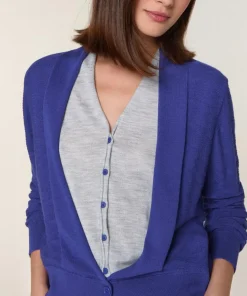 Gilet Athéna 100% Laine 2 en 1 bleu outremer