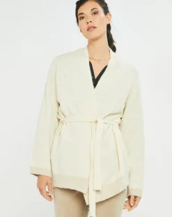 Gilet ceinturé Ciara crème