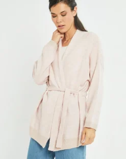 Gilet ceinturé Ciara rose