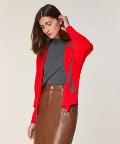 Gilet Chrystelle 100% Laine Laine Bi-Couleur orange