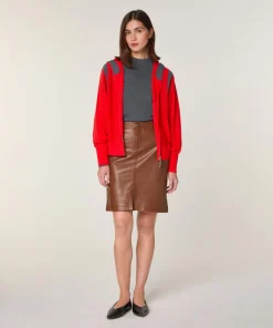 Gilet Chrystelle 100% Laine Laine Bi-Couleur orange