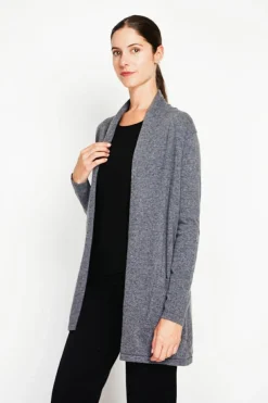 Gilet col châle loup