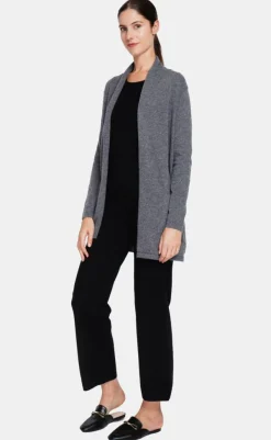 Gilet col châle loup