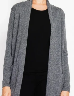 Gilet col châle loup