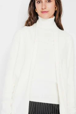 Gilet col châle naturel