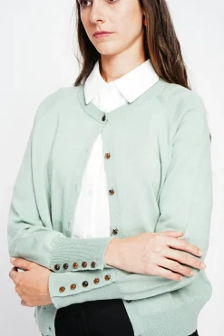 Gilet col ras du cou jade