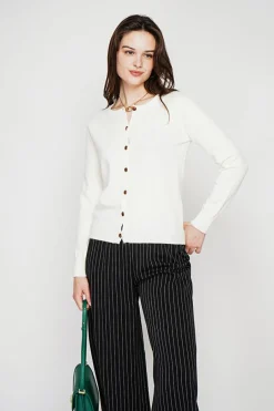 Gilet col ras du cou naturel