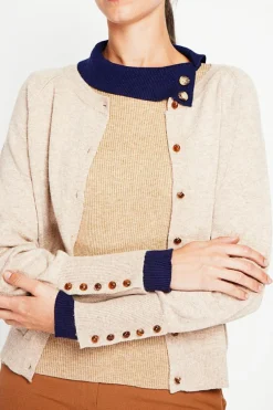 Gilet col ras du cou nougat