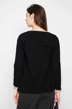 Gilet col v boutonné noir