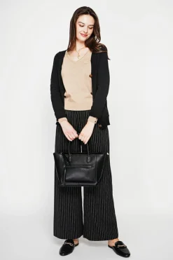 Gilet col v boutonné noir