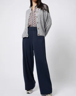 Gilet court en Maille mélangée dentelle gris moyen