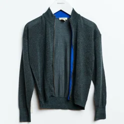 Gilet Donia zippé en Maille mélangé irisée anthracite