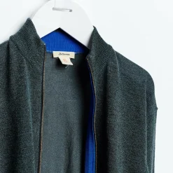 Gilet Donia zippé en Maille mélangé irisée anthracite