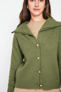 Gilet double col kaki