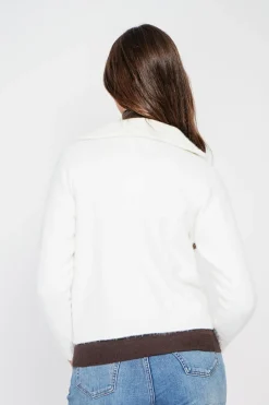 Gilet double col naturel