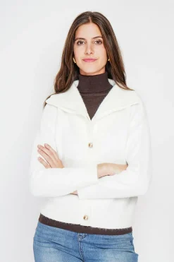 Gilet double col naturel