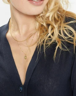 Gilet droit en Lin & Coton Mimosa bleu marine