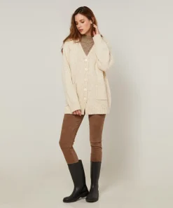 Gilet Elvina en Laine mélangé blanc ivoire