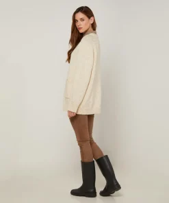 Gilet Elvina en Laine mélangé blanc ivoire