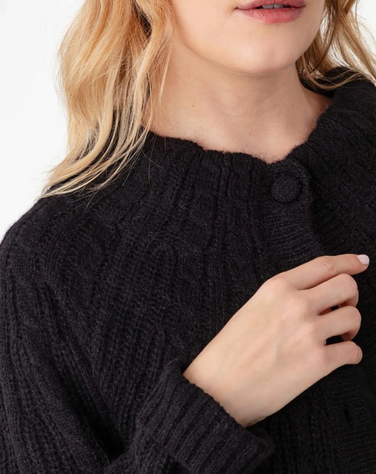 Gilet en Alpaga & Laine mélangés Elise noir