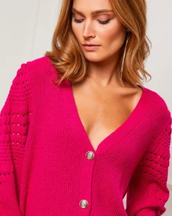 Gilet en Cachemire mélangé Liv fushia