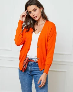 Gilet en Cachemire mélangé Laura orange
