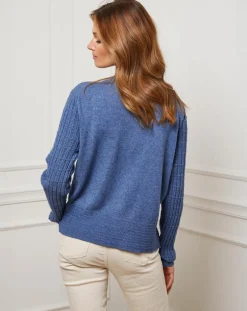 Gilet en Cachemire mélangé Stephanie indigo