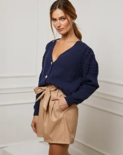 Gilet en Cachemire mélangé Liv marine