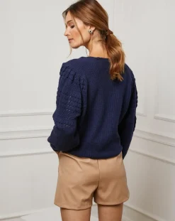 Gilet en Cachemire mélangé Liv marine