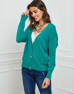 Gilet en Cachemire mélangé Laura vert