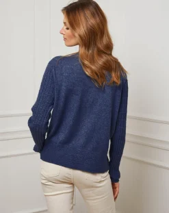 Gilet en Cachemire mélangé Stephanie marine