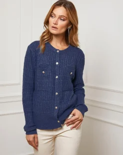 Gilet en Cachemire mélangé Stephanie marine