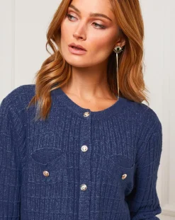 Gilet en Cachemire mélangé Stephanie marine