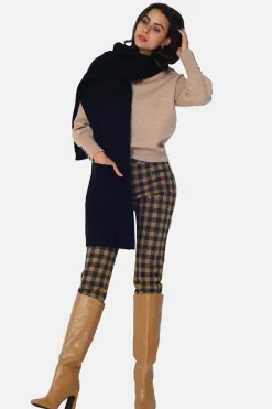 Gilet en Cachemire mélangé grand col noir