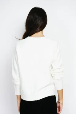 Gilet en Cachemire mélangé grand col naturel