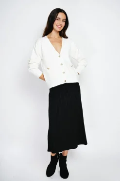 Gilet en Cachemire mélangé grand col naturel