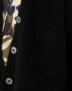 Gilet en Kidmohair & Laine mélangés Bonnie noir