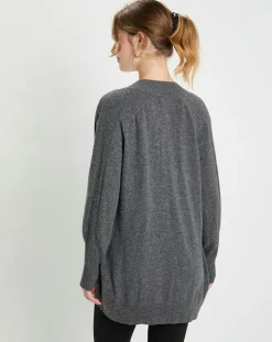 Gilet en Laine & Cachemire Susan gris foncé