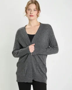Gilet en Laine & Cachemire Susan gris foncé