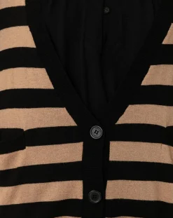 Gilet en Laine mélangée Lena rayure camel