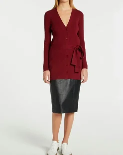 Gilet en Maille côtelée stretch Fernand bordeaux