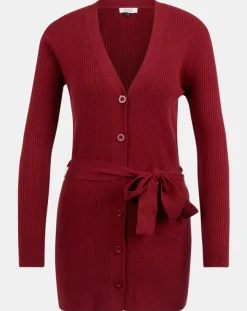 Gilet en Maille côtelée stretch Fernand bordeaux