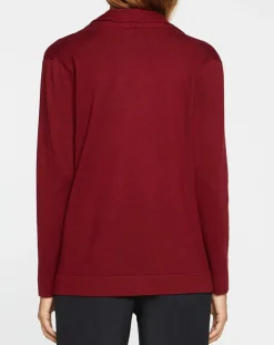 Gilet en Maille fine col châle bordeaux