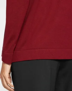 Gilet en Maille fine col châle bordeaux