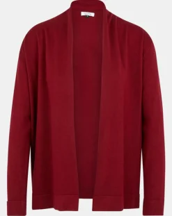 Gilet en Maille fine col châle bordeaux