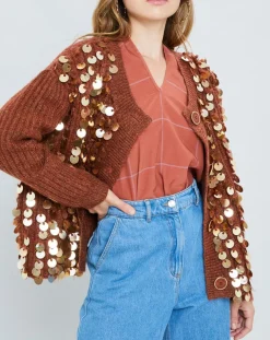 Gilet en Mohair & Laine mélangés Pampille écureuil