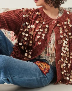 Gilet en Mohair & Laine mélangés Pampille écureuil