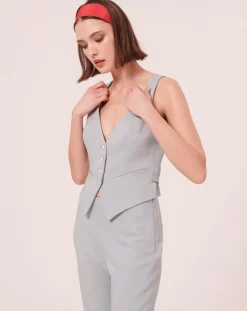 Gilet en tissu flammé bleu